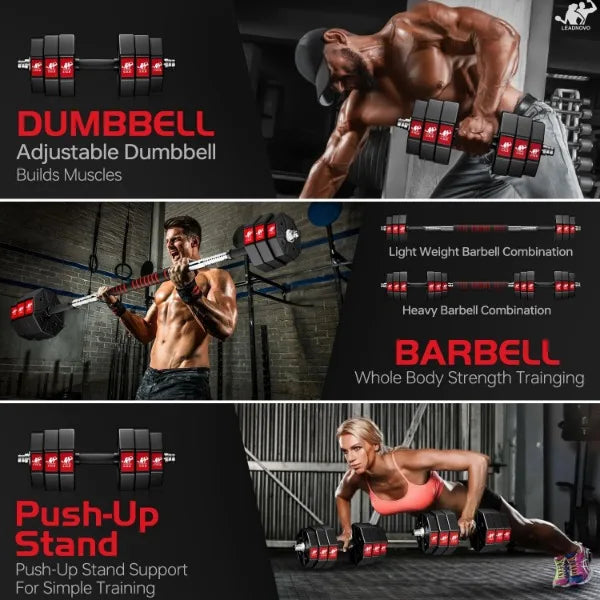 LEADNOVO Adjustable Weights Dumbbells Set