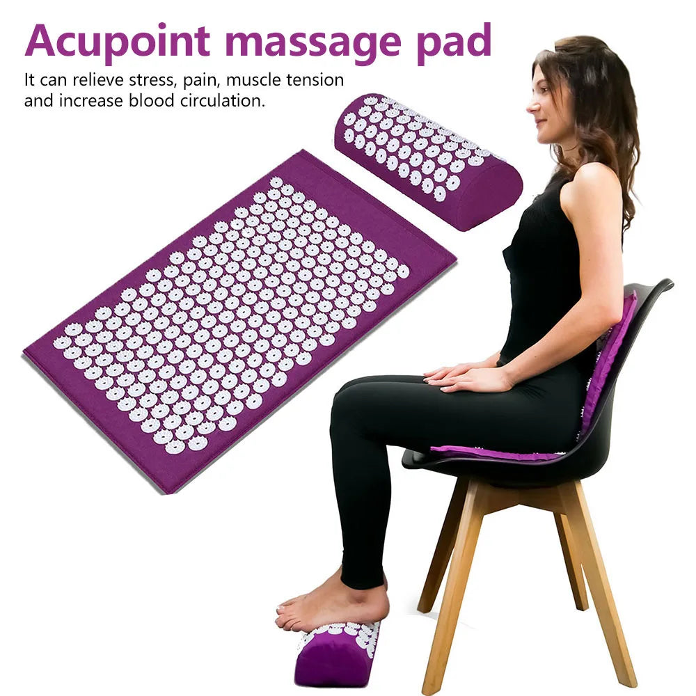 Acupuncture Relieve Stress Back Body Pain Spike Mat with Carry Bag for Men Women