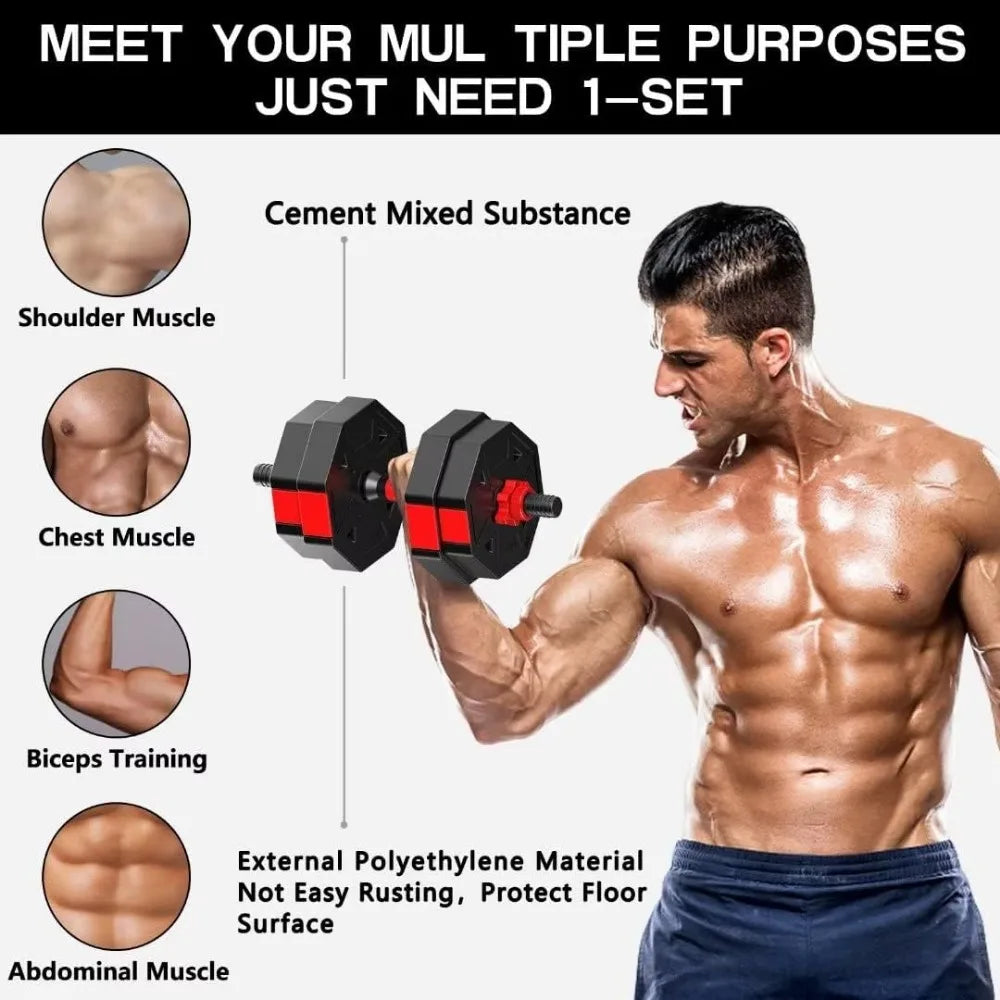 30lbs Non-Rolling Adjustable Dumbbell Set