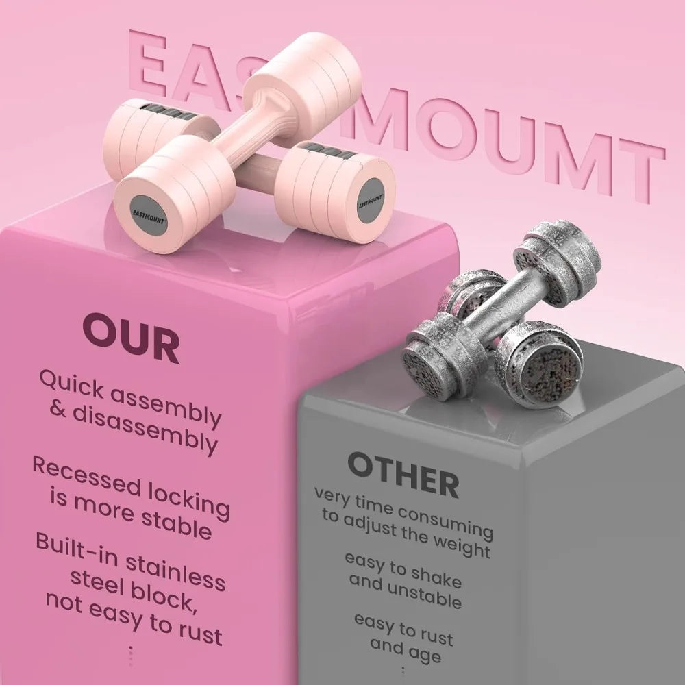 Adjustable Hand Dumbbell for Women 5lb Dumbbells Set of 2