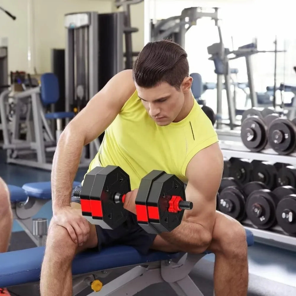 30lbs Non-Rolling Adjustable Dumbbell Set